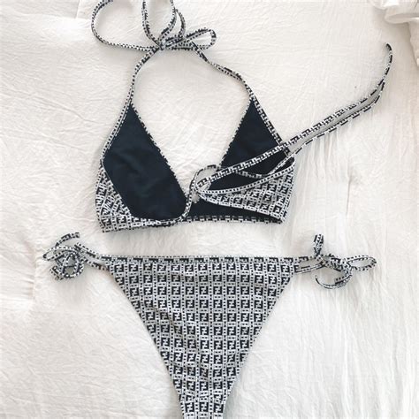 fendi black and white bikini|Fendi swimsuit etsy.